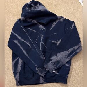 Navy Bleach Dye Hoodie